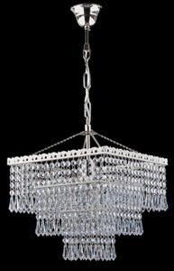 1 bulb silver square Strass crystal chandelier - Cut octagons & Drops