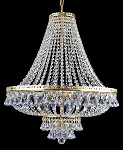 6 bulbs Strass basket crystal chandelier - Cut octagons & Diamond shaped pendants