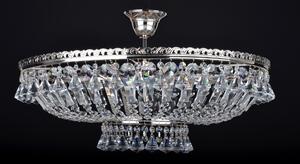 6 Bulbs glittering silver basket crystal chandelier with diamond-shaped crystals