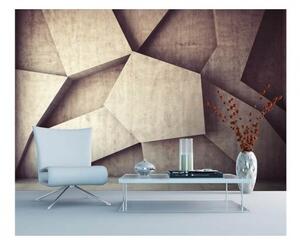 DIMEX | Vliesové fototapety na zeď 3D betonové pozadí MS-5-0037 | 375 x 250 cm| béžová