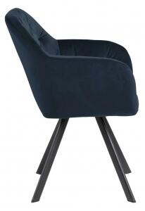 LOLA BLACK otočná židle modrá