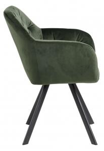 LOLA BLACK otočná židle zelená