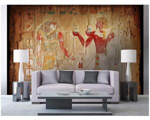DIMEX | Vliesové fototapety na zeď Egyptská malba MS-5-0052 | 375 x 250 cm| béžová, červená