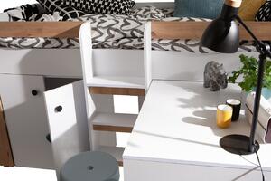 Dětská postel s PC stolem Gento, dub artisan/bílá