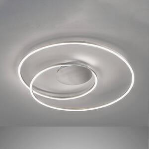 FISCHER & HONSEL LED stropní svítidlo HOLY, nikl, Ø 68 cm, dálkové ovládání,, stmívatelný, Hliník / šedá / zinek, Obývací pokoj / jídelna, kov, Moderní