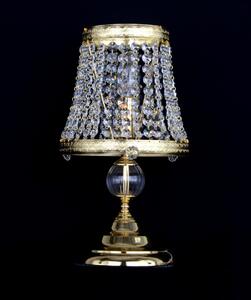 DBK GLASS Dekorativní křišťálová stolní štrasová lampa s jednou svíčkovou žárovkou SE-7470-1-S
