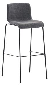 Barová židle Hoover ~ látka, kovové nohy černé - Světle šedá