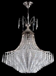 5-ti žárovkový stříbrný designový lustr s broušenými křišťálovými kopyty