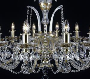 12-ti ramenný český luxusní křišťálový lustr - Vysoký smalt na zlatém pozadí