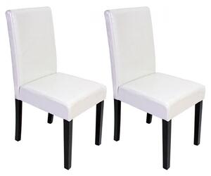 Jídelní židle Litta (SET 2 ks), tmavé nohy - Bílá