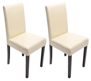 Jídelní židle Litta (SET 2 ks), tmavé nohy - Krémová