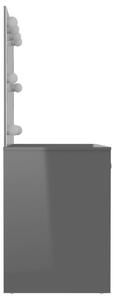 Toaletní stolek s LED světly - 110x55x145 cm | zářivě šedý