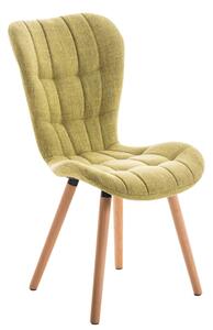 Židle Elda ~ látka, dřevěné nohy natura - Zelená