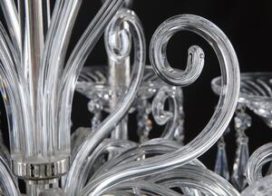 Stříbrný křišťálový lustr s 8 rameny ve stylu Baccarat