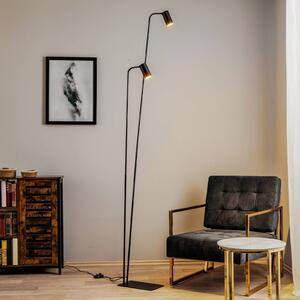 Nowodvorski Lighting Stojací lampa Mono II, dvouramenná, černá/zlatá, Černá, Obývací pokoj / jídelna, kov, Moderní