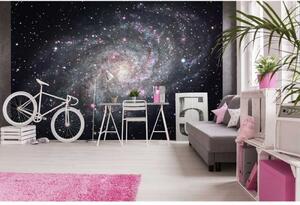 DIMEX | Vliesové fototapety na zeď Galaxie MS-5-0189 | 375 x 250 cm| černá, šedá, růžová