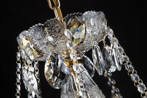10-ti ramenný český luxusní křišťálový lustr - vysoký smalt na zlatém podkladu