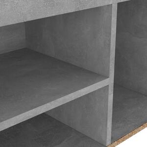 Lavice s botníkem Warz - 80x30x47 cm | betonově šedá