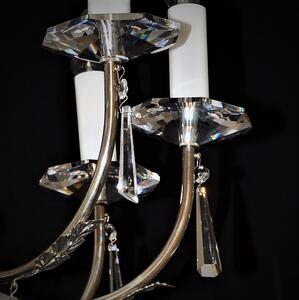 12-ti ramenný moderní křišťálový lustr s ověsy ve tvaru diamantu