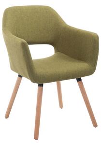 Jídelní židle Auckland látka, dřevěné nohy natura Barva Zelená