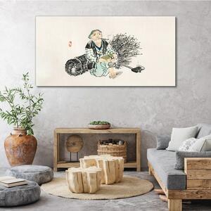 Obraz na plátně Obraz na plátně Asijské dřevorubec