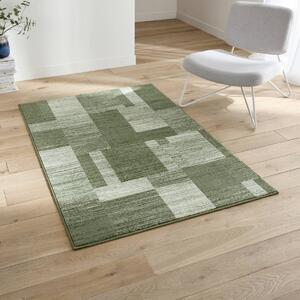 Dekorativní koberec s patchwork vzorem zelená 60x110 cm