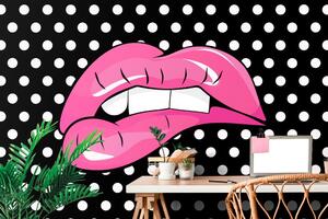 Samolepící tapeta pop art růžové rty