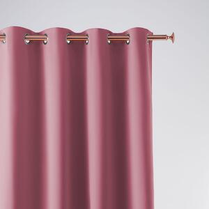Room99 Hotový závěs na kroužcích AURA Barva: Tmavě růžová/Stříbrná, Velikost: 140 x 250 cm