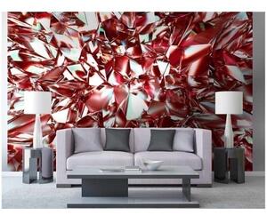 DIMEX | Vliesové fototapety na zeď Červený krystal MS-5-0281 | 375 x 250 cm| červená, bílá