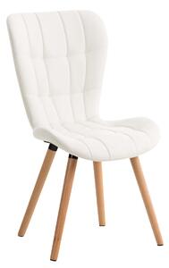 Židle Elda ~ koženka, dřevěné nohy natura Barva Bílá