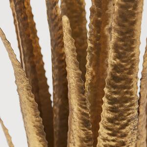 EDG Svícen kovový ve tvaru listů agáve, zlatá barva, výška 40 cm