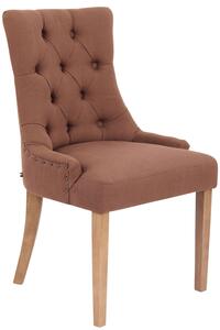 Jídelní židle Aberdeen ~ látka, dřevěné nohy antik světlé - Hnědá