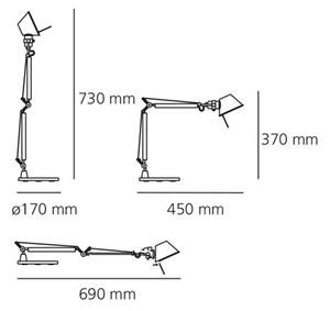 Artemide AS01180058 Tolomeo Micro tavolo, zelená stolní lampa, 1x6W LED E14, 45+37cm