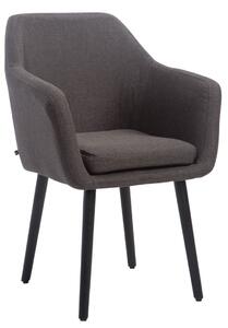 Jídelní židle Utrecht látka, nohy černé - Tmavě šedá