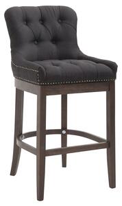 Barová židle Buckingham látka, dřevěné nohy tmavá antik Barva Černá