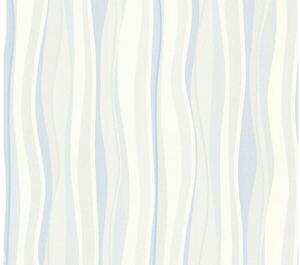Vliesová tapeta na zeď X Ray 34275-1 | 0,53 x 10,05 m | modrá, krémová, metalická | A.S. Création
