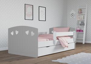 Dětská postel s úložným prostorem Julie 140x80 cm, šedá