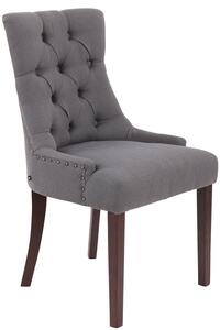 Jídelní židle Aberdeen ~ látka, dřevěné nohy antik tmavé - Tmavě šedá