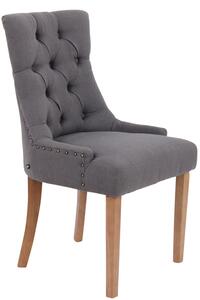 Jídelní židle Aberdeen ~ látka, dřevěné nohy antik světlé - Tmavě šedá