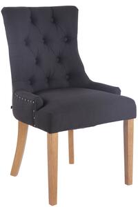 Jídelní židle Aberdeen ~ látka, dřevěné nohy antik světlé - Černá