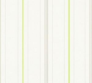 Vliesová tapeta na zeď Happy Spring 34764-1 | 0,53 x 10,05 m | bílá, zelená, šedá vliesová tapeta na stěnu | A.S. Création