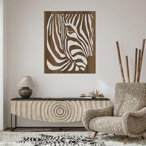 Dřevo života | Dřevěný obraz na zeď ZEBRA | Rozměry (cm): 40x48 | Barva: Světlý dub
