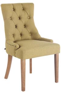 Jídelní židle Aberdeen ~ látka, dřevěné nohy antik světlé - Zelená