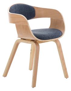 Židle King látka, dřevěné nohy natura Barva Modrá
