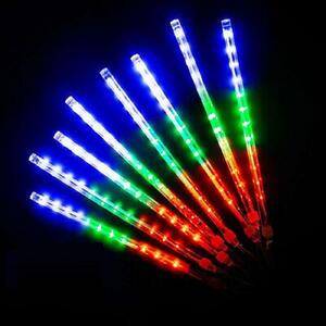 Vánoční LED kapající rampouchy - 8ks, 50cm, různé barvy Barva: Různobarevná