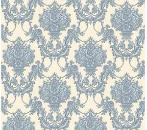 A.S. Création | Vliesová tapeta na zeď Chateau 34492-6 | 0,53 x 10,05 m | béžová, modrá, metalická