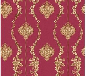 Vliesová tapeta na zeď Chateau 5 34493-2 | 0,53 x 10,05 m | zlatá, červená | A.S. Création