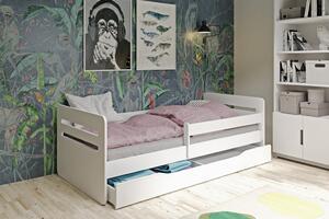 Dětská postel s úložným prostorem Tomáš 140x80 cm, bílá