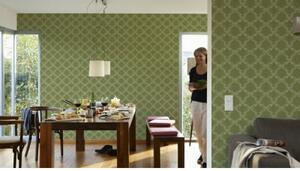 Textilní tapeta na zeď Tessuto 95629-4 | 0,53 x 10,05 m | zelená | A.S. Création