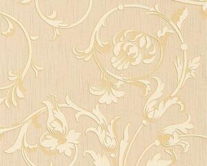 Textilní tapeta na zeď Tessuto 95633-2 | 0,53 x 10,05 m | béžová, žlutá, metalická | A.S. Création